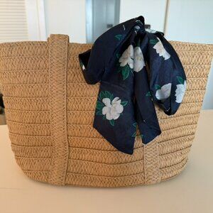 Draper James rattan tote with scarf